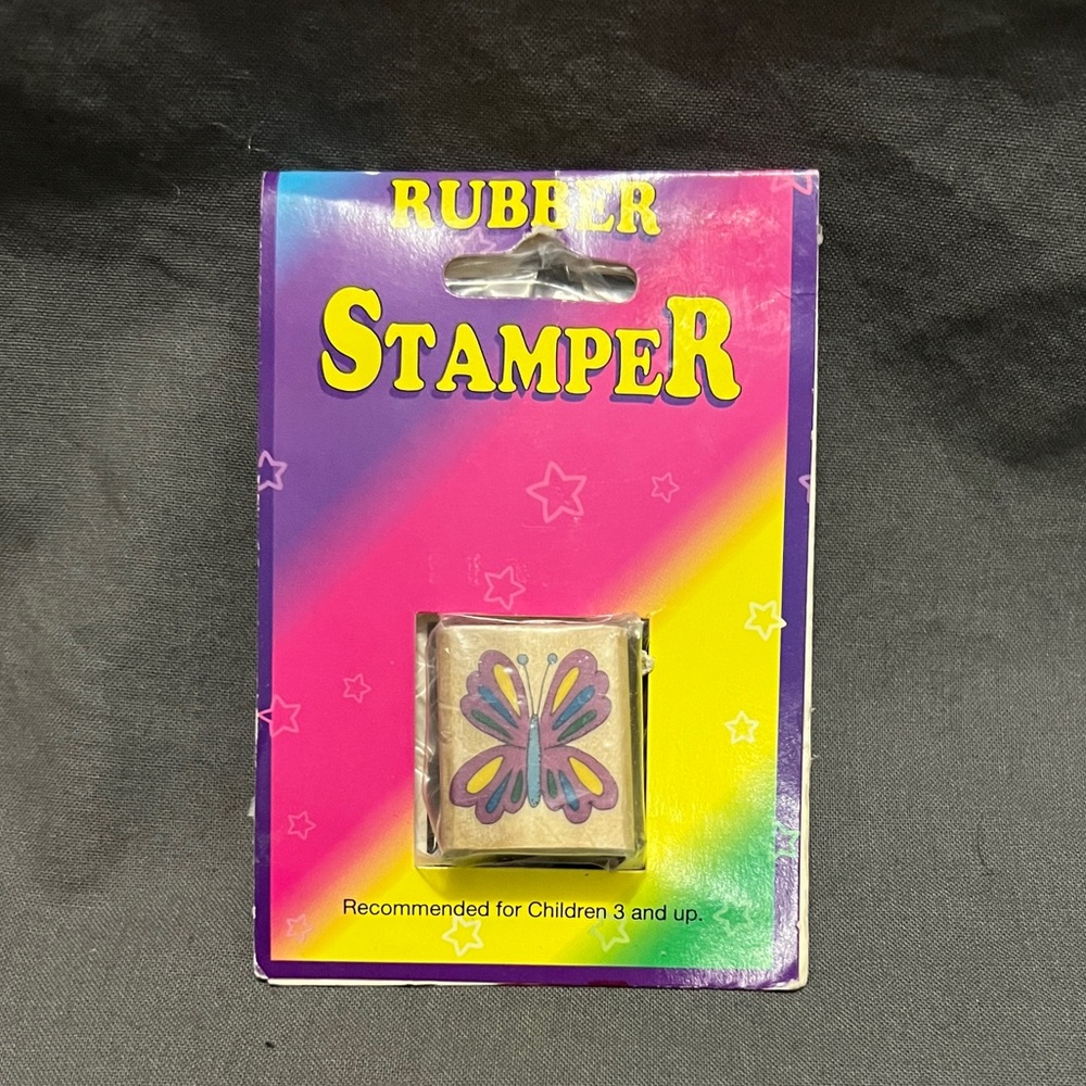 Noteworthy Small Mounted Butterfly Rubber Stamp In Original Packaging